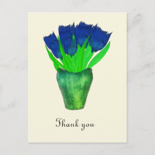 Cartes de remerciements de tulipes bleues