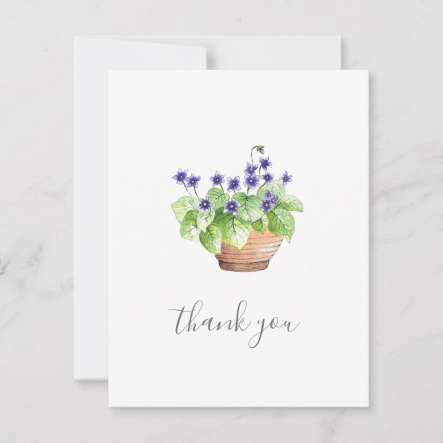 Cartes de remerciements de violets pointillés (Devant)