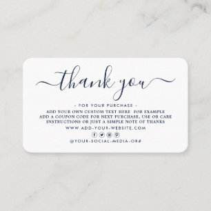 Cartes de remerciements d'entreprise à script simp