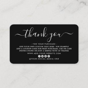 Cartes de remerciements d'entreprise à script simp