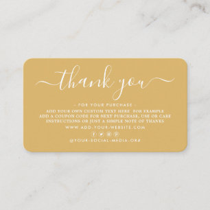 Cartes de remerciements d'entreprise à script simp