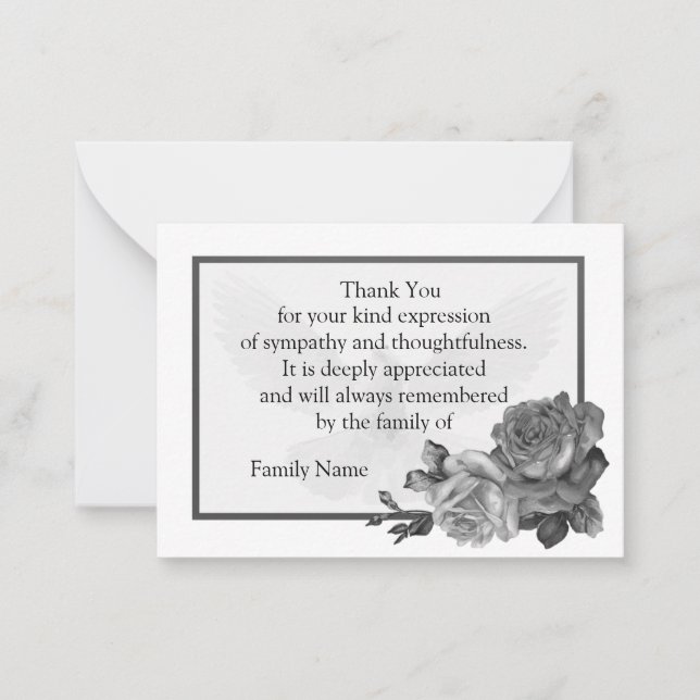 Cartes de remerciements des Roses noirs (Devant)