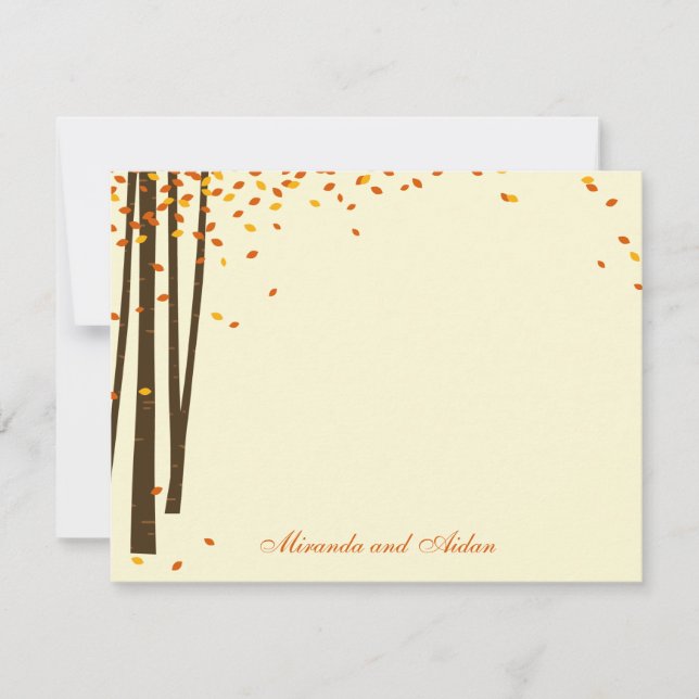 Cartes de remerciements Forest Trees - Orange - (Devant)