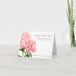 Cartes de remerciements funéraires   Peony rose an