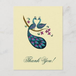Cartes de Remerciements Peacock - ivoire
