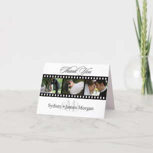 Cartes de remerciements, photos mariages+monogramm