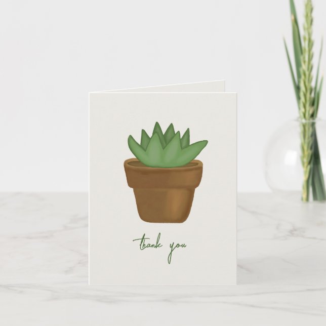 Cartes de remerciements Plante succulents (Devant)