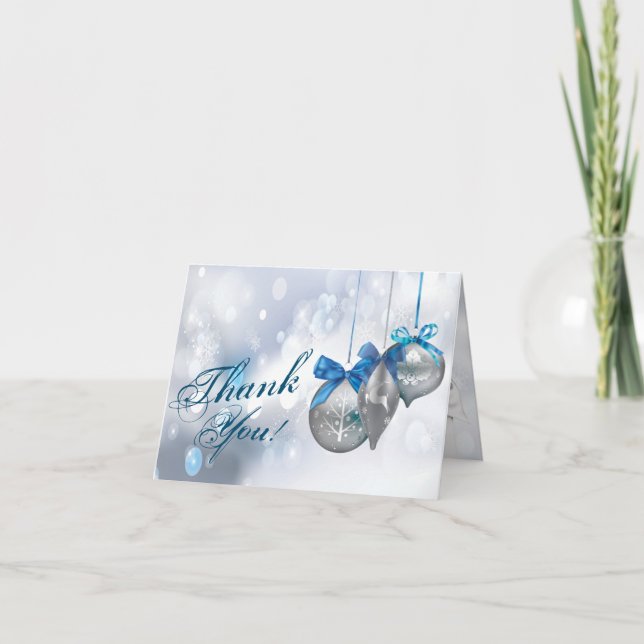 Cartes de remerciements pliées Flammes de neige Fl (Devant)