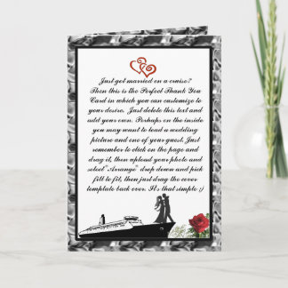 Cartes de remerciements pour la croisière mariage