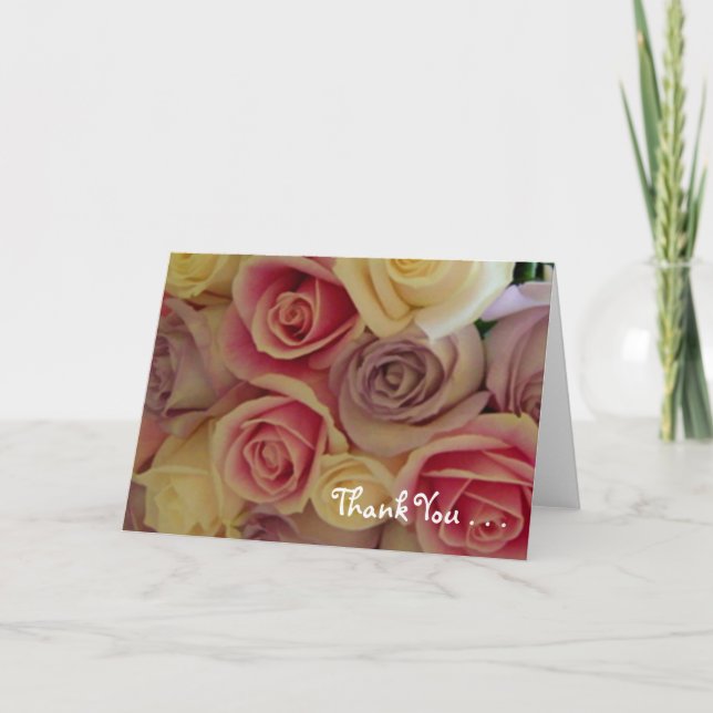 Cartes de remerciements roses (Devant)