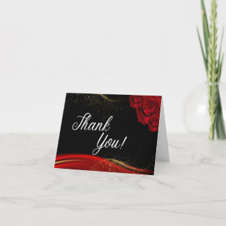 Cartes de remerciements rouges et noires