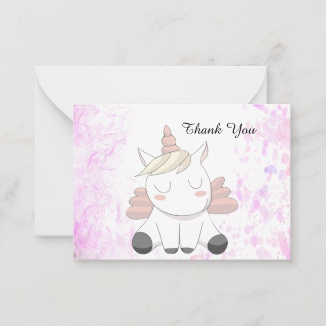Cartes de Remerciements Unicorne (Devant)