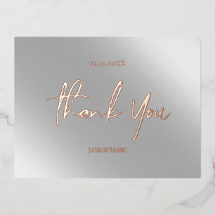 Cartes de Remerciements Véritable Pink Argent