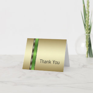 Cartes de remerciements vertes et d'or