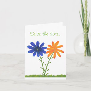 Cartes de Remise à Date Fleurs de Marguerite Bleue
