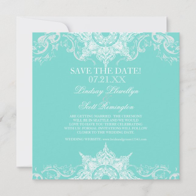 Cartes de rendez-vous à sauver Toile Damask Swirl (Devant)