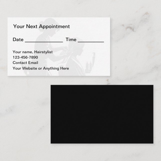 Cartes de rendez-vous d'affaires coiffeur abordabl (Devant / Derrière)