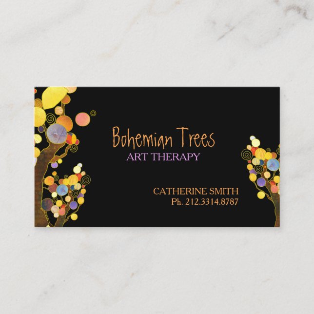 Cartes de rendez-vous d'affaires Whimsical Boho Tr (Devant)
