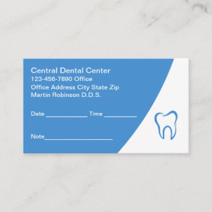 Cartes de rendez-vous de bureau pour dentistes mod