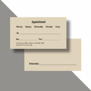 Cartes de rendez-vous de cabinet médical générique