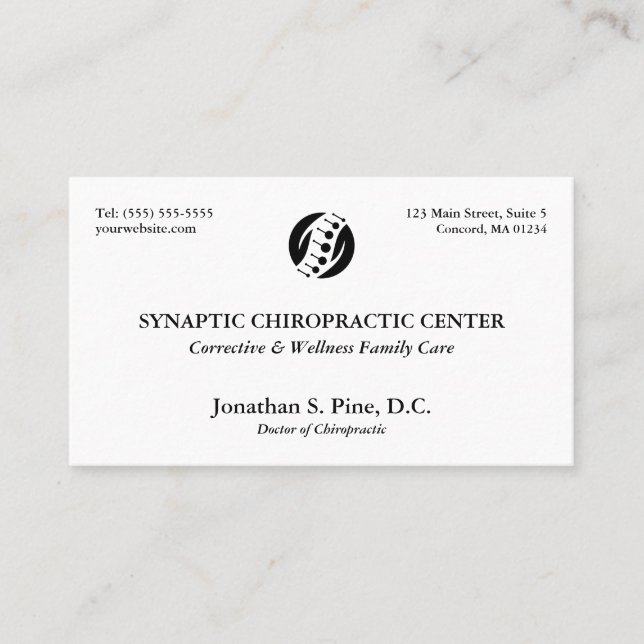 Cartes de rendez-vous de la chiropratique traditio (Devant)