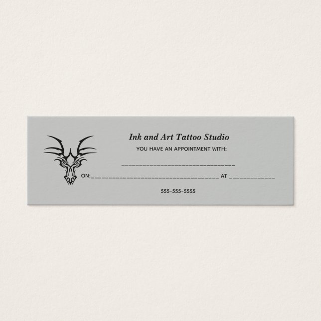 Cartes De Rendez-Vous Du Studio De Tatouage Et D'E (Devant)