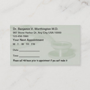 Cartes de rendez-vous Médicales