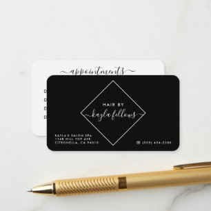 Cartes de rendez-vous modernes en diamant noir et
