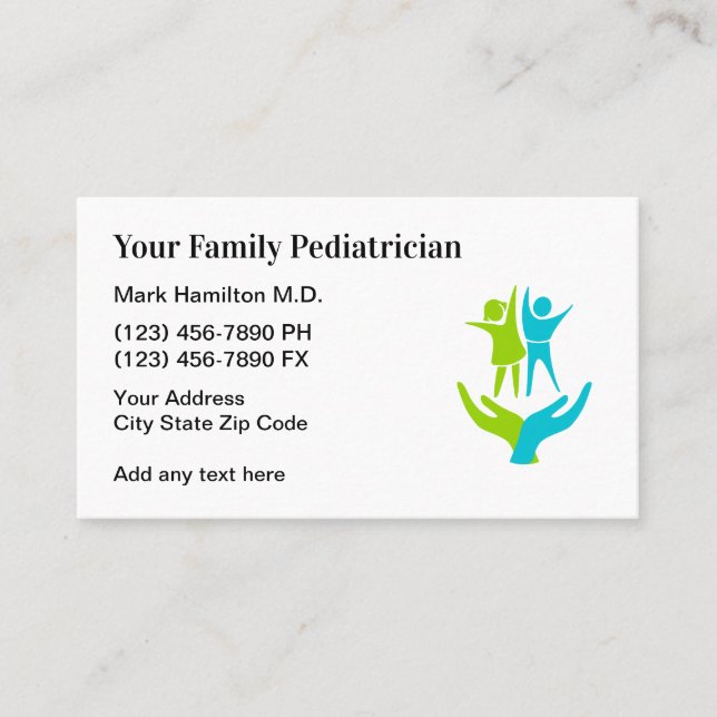 Cartes de rendez-vous pédiatrique Médicales (Devant)