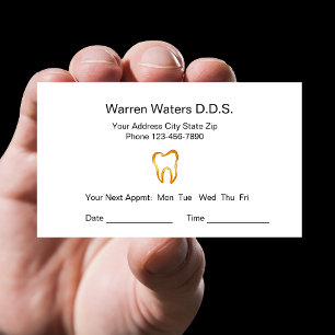 Cartes de rendez-vous pour les dentistes
