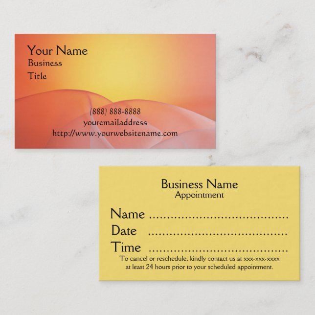 Cartes de rendez-vous professionnelles Feminine (Devant / Derrière)