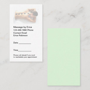 Cartes De Rendez-Vous Simples Pour Un Massage Thér