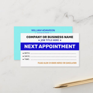 Cartes de rendez-vous suivants (Rappels profession