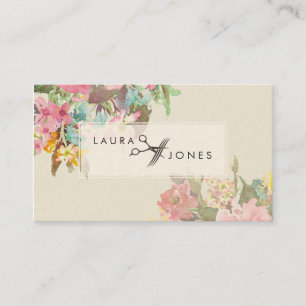 Cartes de rendez-vous vintage Floral Hair Styliste