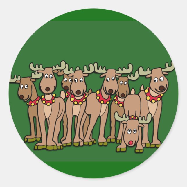 Cartes de rennes ou Stickers humoristiques (Devant)