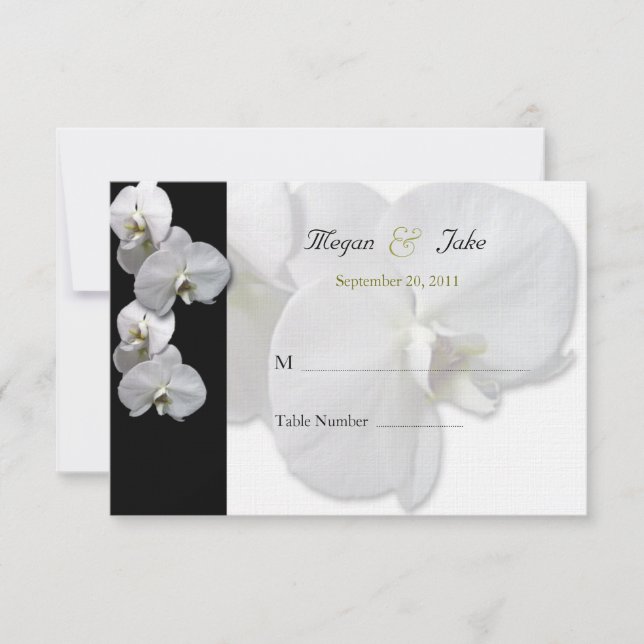 Cartes de Repas de Table à l'Orchidée Blanche (Devant)