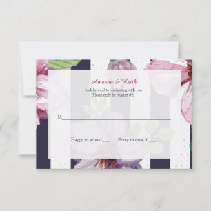 Cartes de réponse à cameo floral