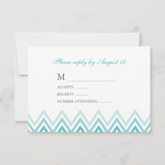 Cartes de réponse Aqua Ombre Chevrons (Devant)