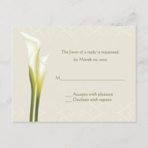 Cartes- de réponse blanches de zantedeschia