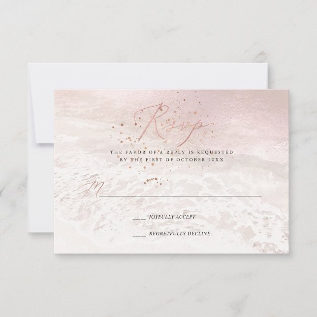 Cartes de réponse Blush Coastal de PixDezines, Sab (Devant)