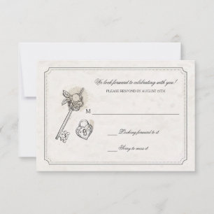 Cartes de réponse Clé de mon cœur