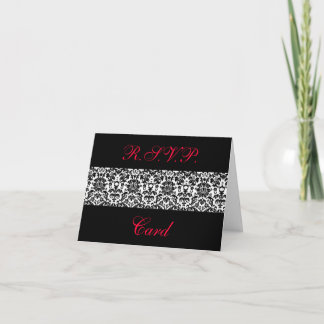 Cartes de réponse Damas en noir et blanc