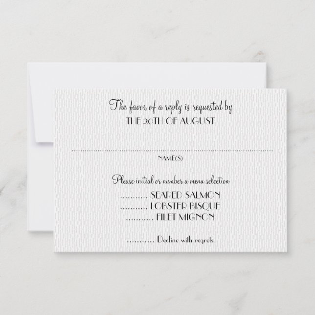 Cartes de réponse de Faire-part de mariage blanc a (Devant)