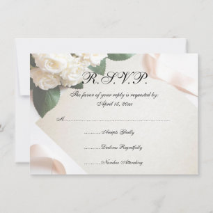 Cartes de réponse de fleurs de mariage blanc