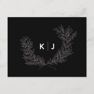Cartes de réponse de mariage à monogramme distingu