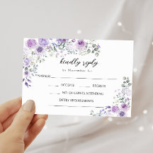 Cartes de réponse de mariage bohème florale au lil