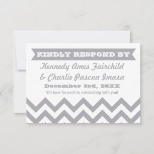 Cartes de réponse de mariage Chevron