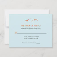 Cartes de réponse de mariage colombes d'amour - Bl