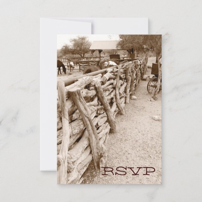 Cartes de réponse de mariage de corral de chevaux  (Devant)