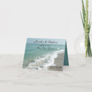 Cartes de réponse de mariage de destination de pla